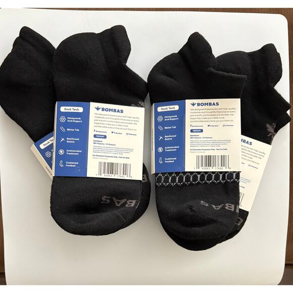 BOMBAS ANKLE SOCKS 4-PAIR SIZE M(8-10.5) - Picture 2 of 2